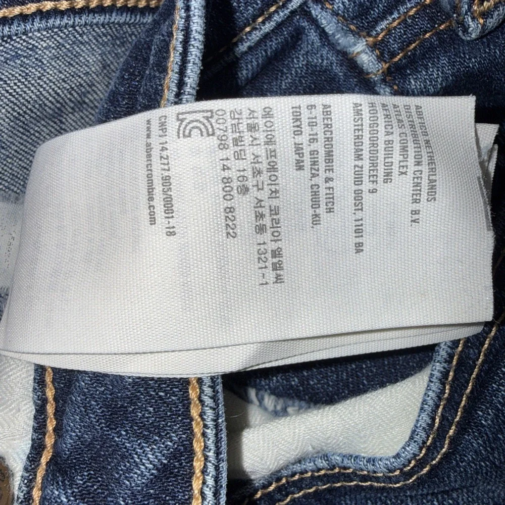 Abercrombie Distressed Y2K Preppy Blue The A & F Skinny Jeans Women Size 28 | 6R
